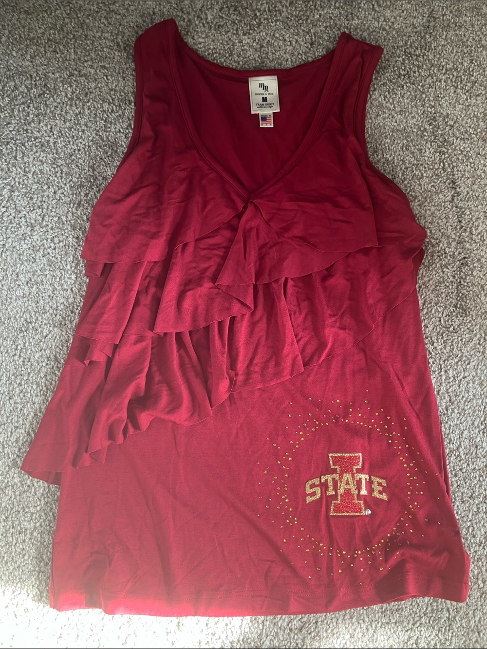 MEESH & MIA RED IOWA STATE UNIVERSITY TANK TOP SIZE M